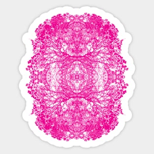 Pink Symetric Cherry Blossoms Sticker